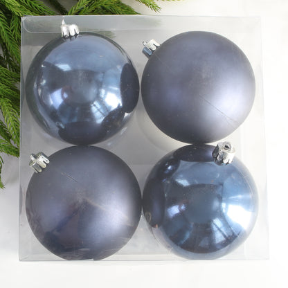 4&quot; Night Blue Shatterproof Ornaments Set of 4
