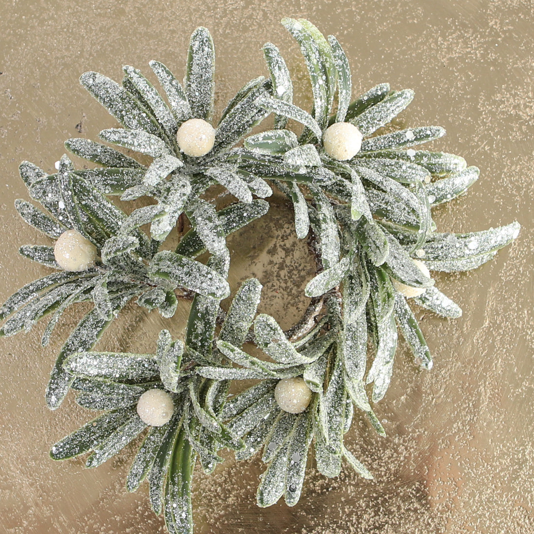 4&quot; Frosted Mistletoe Mini Ring