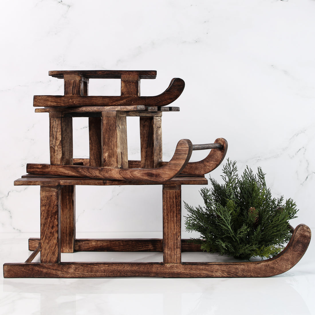 Set of 3 Mango Wood Sleds