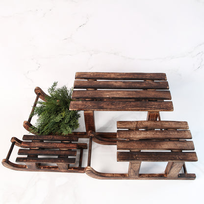 Set of 3 Mango Wood Sleds