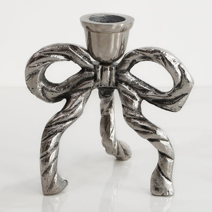 Silver Bow Taper Holder