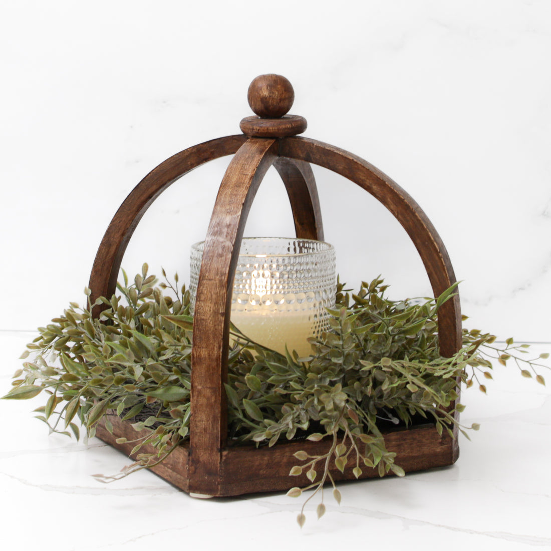 Dark Wood Square Lantern