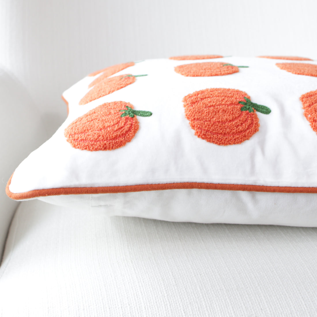 Embroidered Pumpkin Pillow - Interior Delights