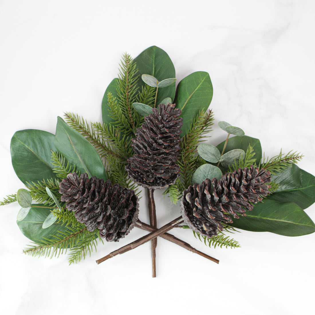 Pinecone and Magnolia Leaf Pick - Interior Delights