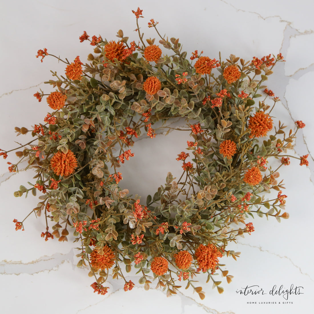 14&quot; Orange Garden Candle Ring - Interior Delights