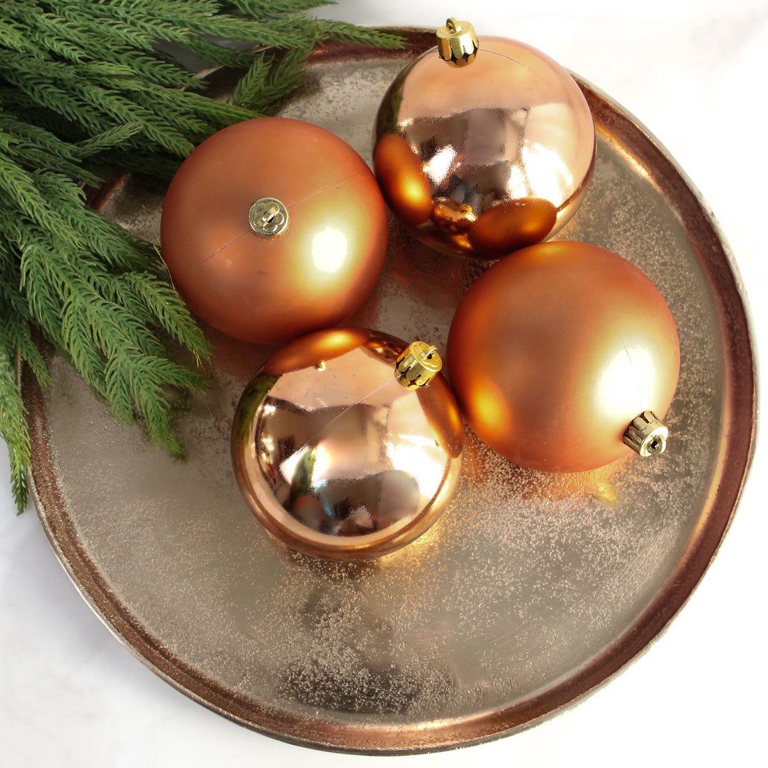 4&quot; Brandy Shatterproof Ornaments Set of 4