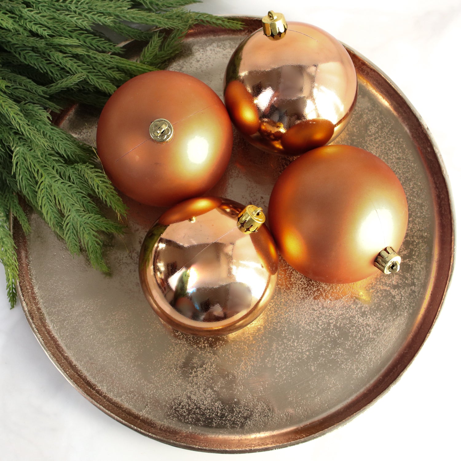 4&quot; Brandy Shatterproof Ornaments Set of 4