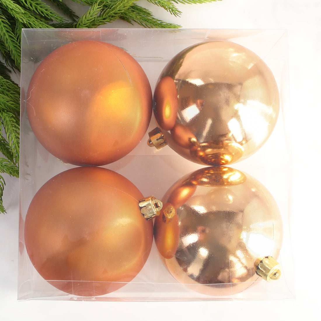 4&quot; Brandy Shatterproof Ornaments Set of 4