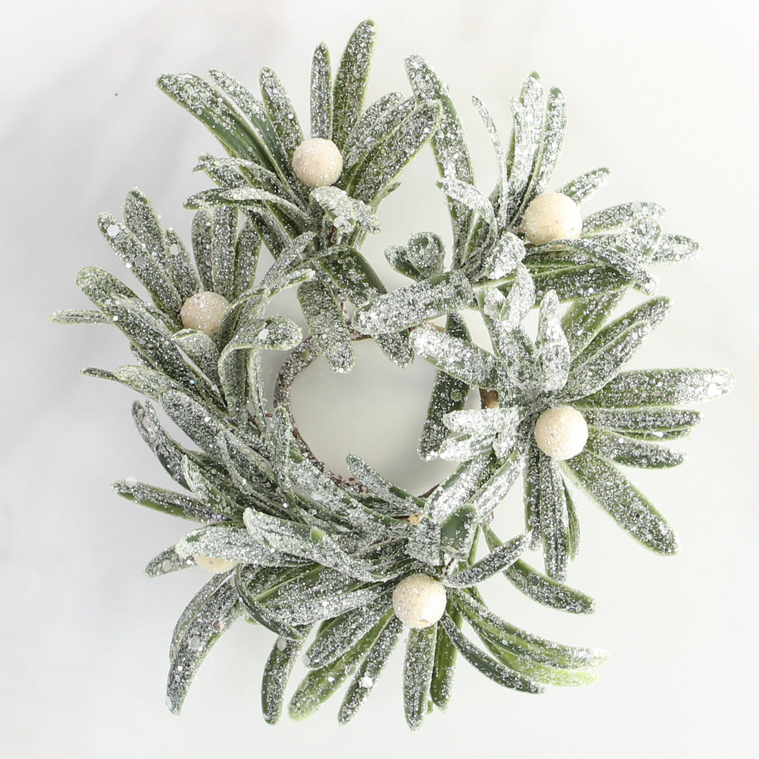 4&quot; Frosted Mistletoe Mini Ring