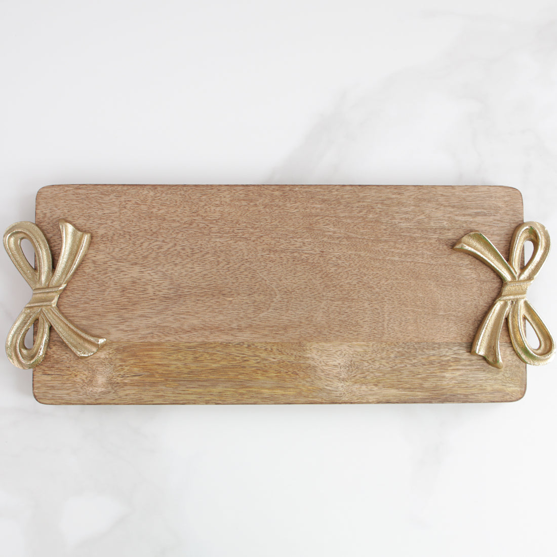 Mango Wood Board with Gold Bow Handles