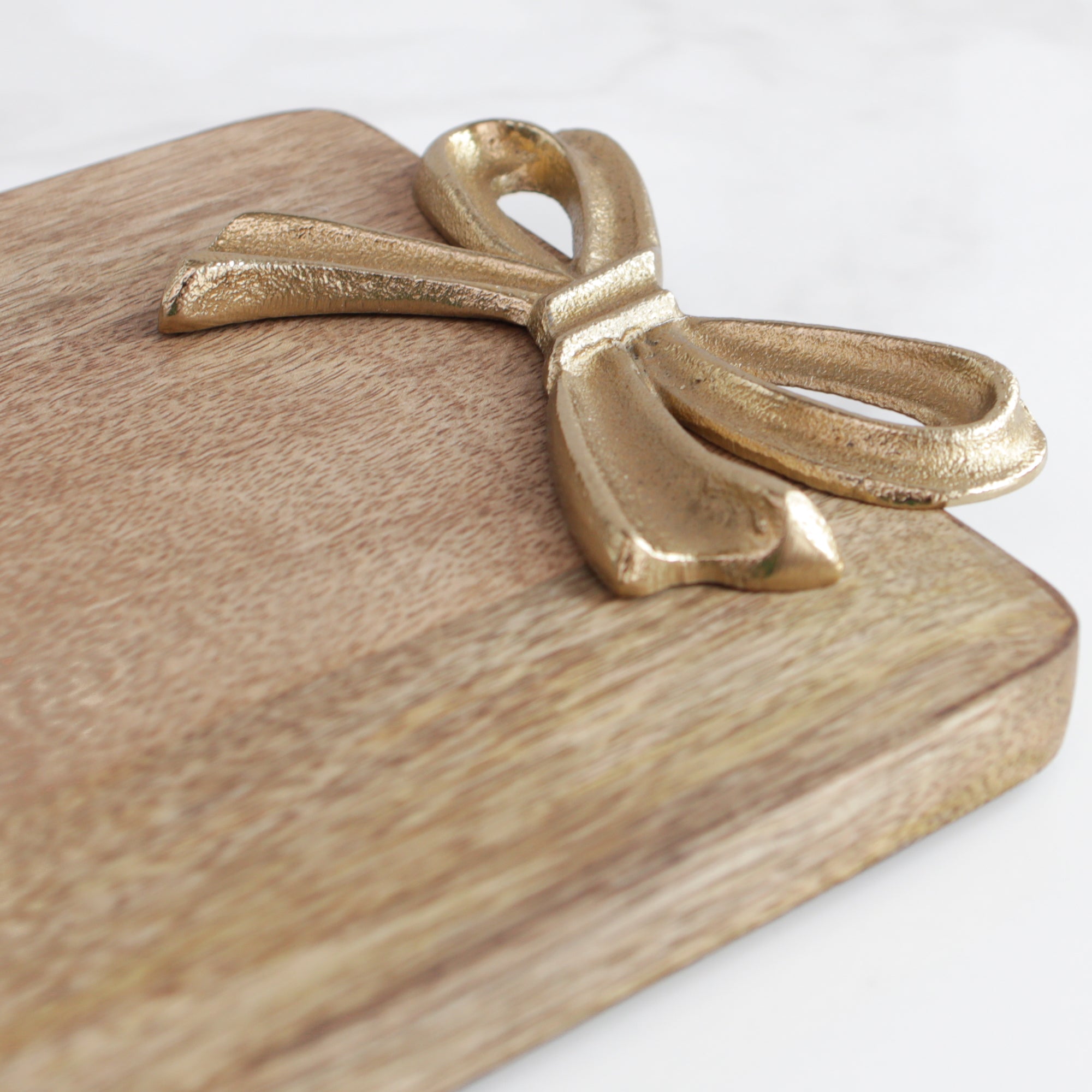 Mango Wood Board with Gold Bow Handles