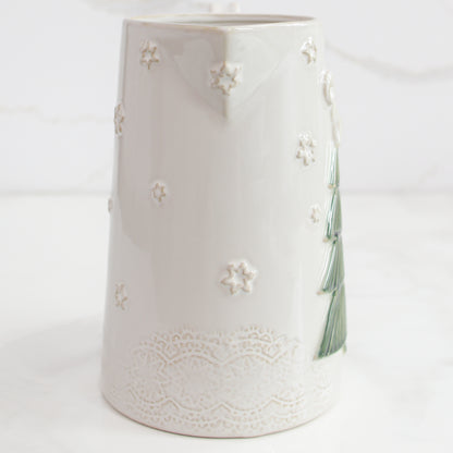Cream Christmas Tree Pitcher