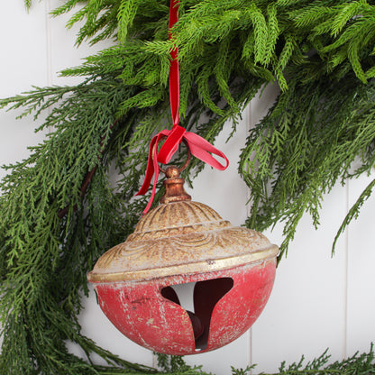 7.25" Vintage Red and Gold Bell