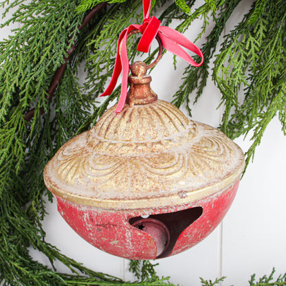 6.25" Vintage Red and Gold Bell