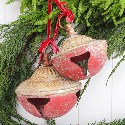 7.25" Vintage Red and Gold Bell