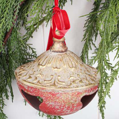 7.25" Vintage Red and Gold Bell