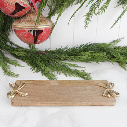 Mango Wood Board with Gold Bow Handles