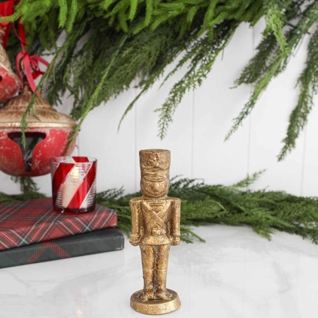 7" Vintage Gold Nutcracker Statue