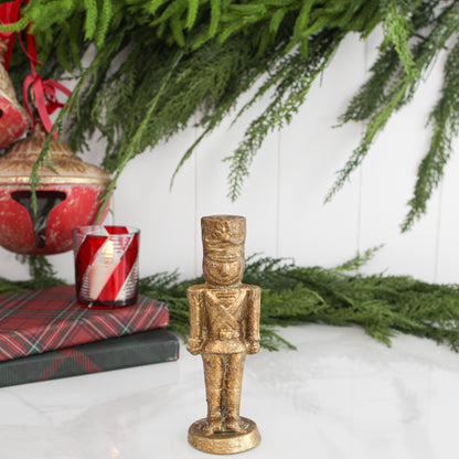 7" Vintage Gold Nutcracker Statue