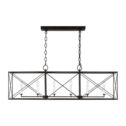 Stephanie - Aged Iron 6 Light Island Chandelier