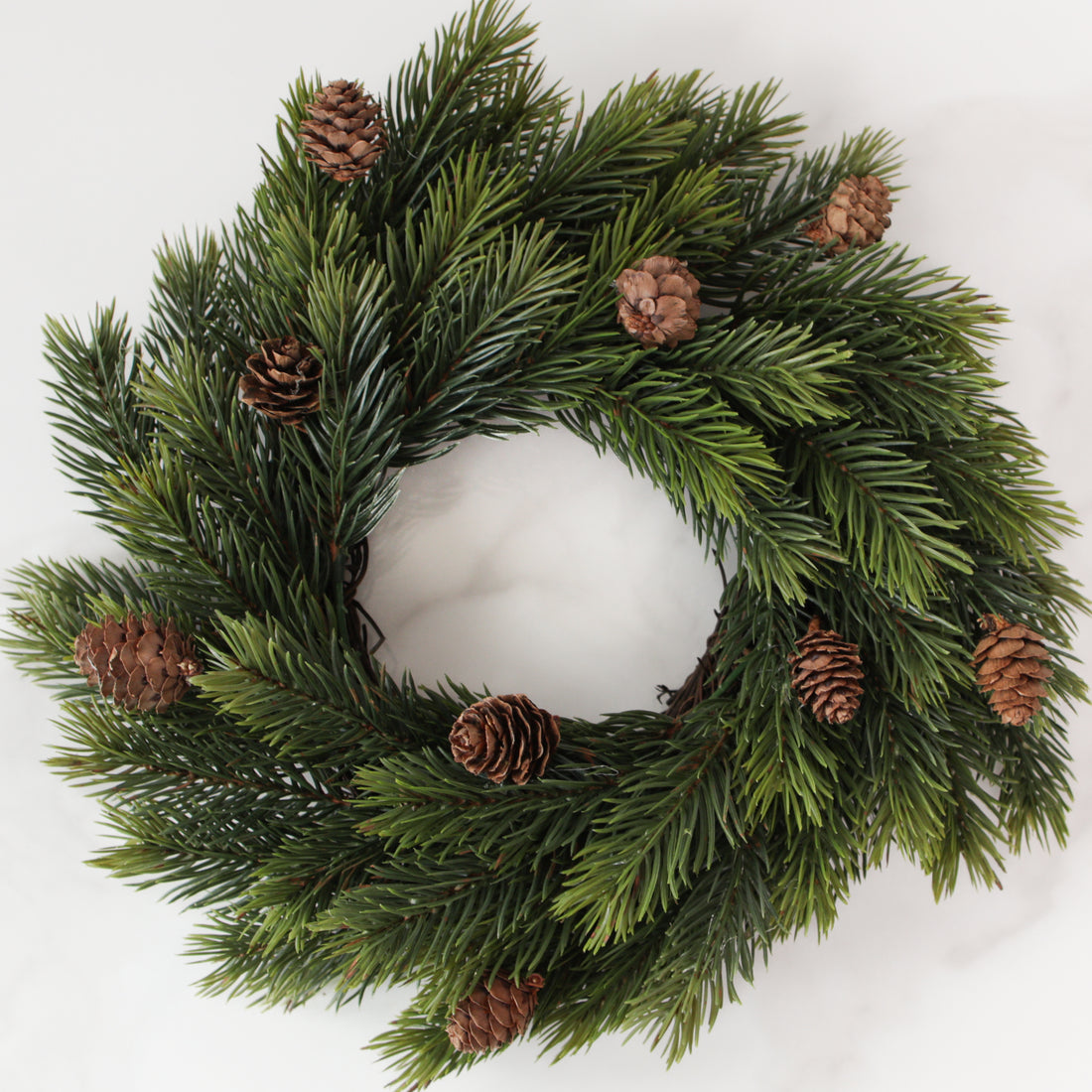 12" Fir Wreath with Pinecones