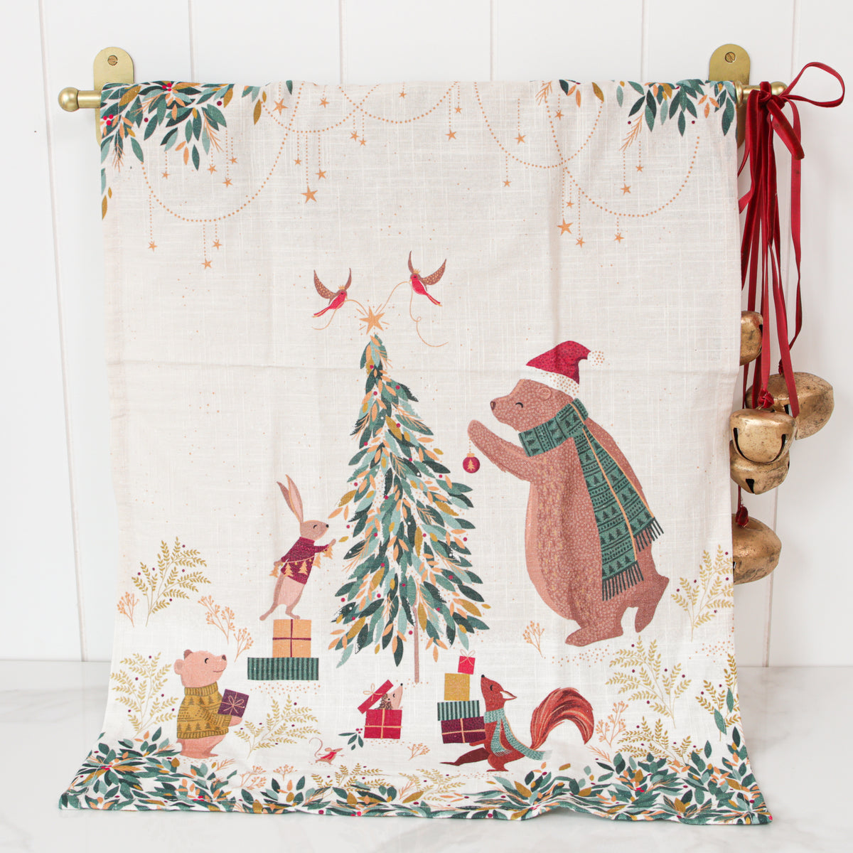Woodland Tree Decorating Dish Towel