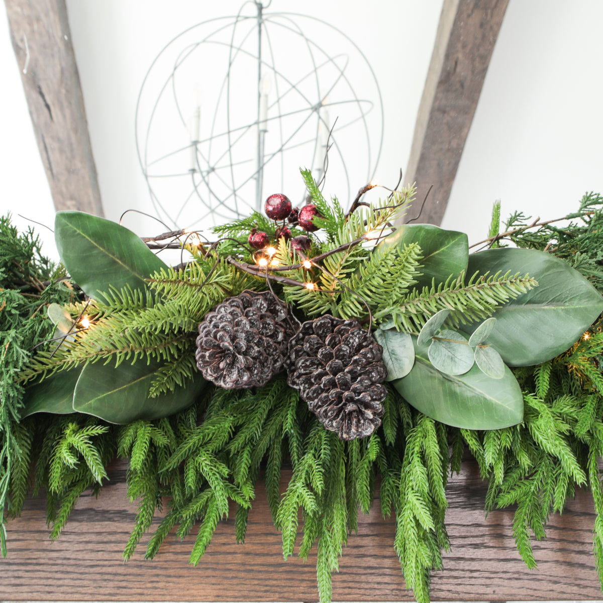 Pinecone and Magnolia Leaf Pick - Interior Delights