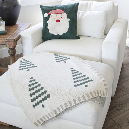 Cream Knit Tree Throw