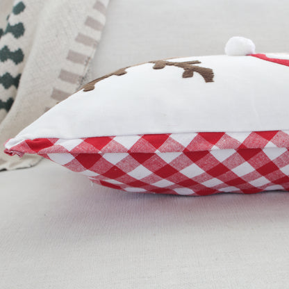 Long Lumbar Santa and Reindeer Pillow
