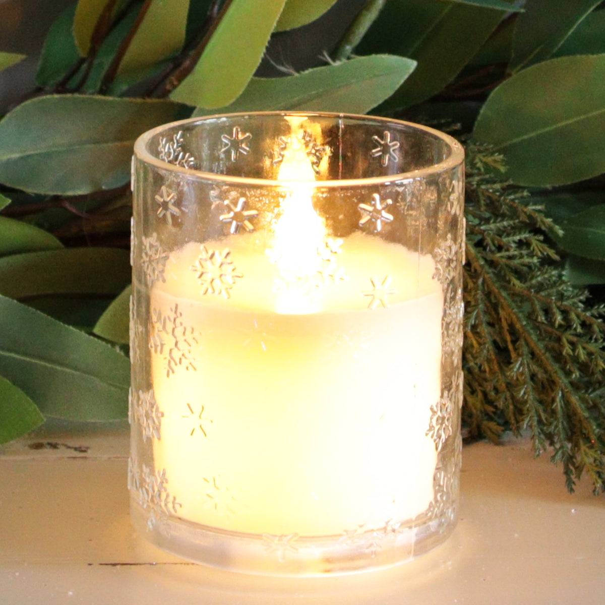 Snowflake Flameless Candle