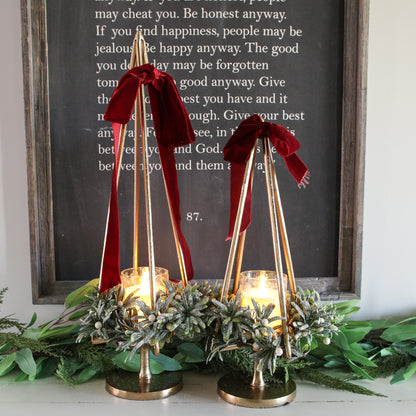 20" Gold Tree Pillar Holder