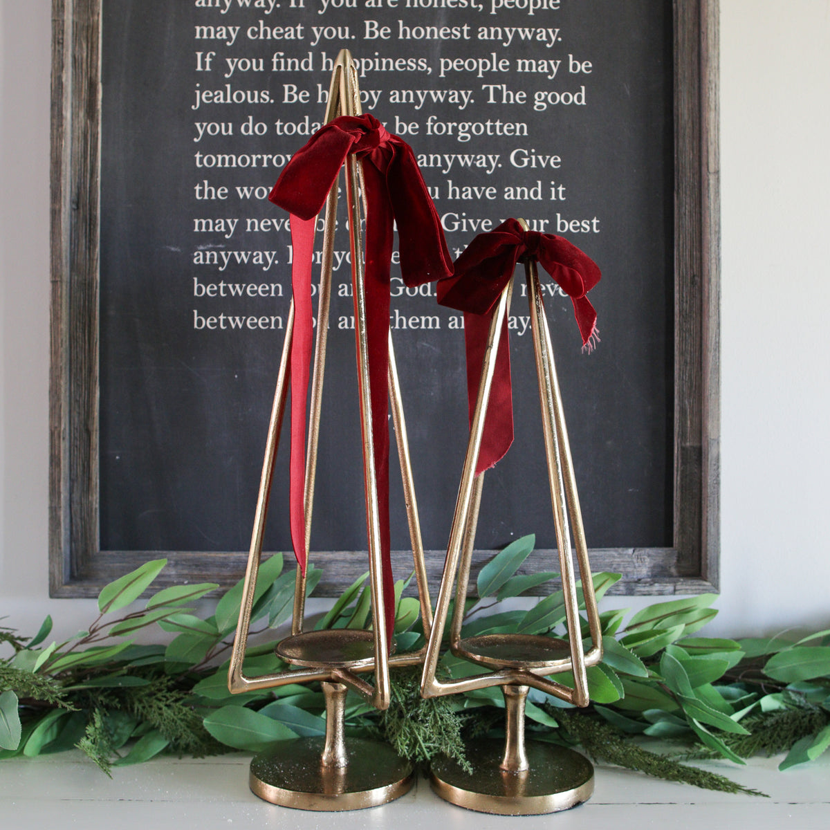 20" Gold Tree Pillar Holder