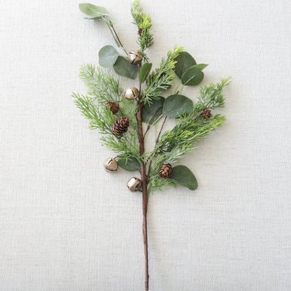 Cedar and Silver Dollar Pick with Gold Bells