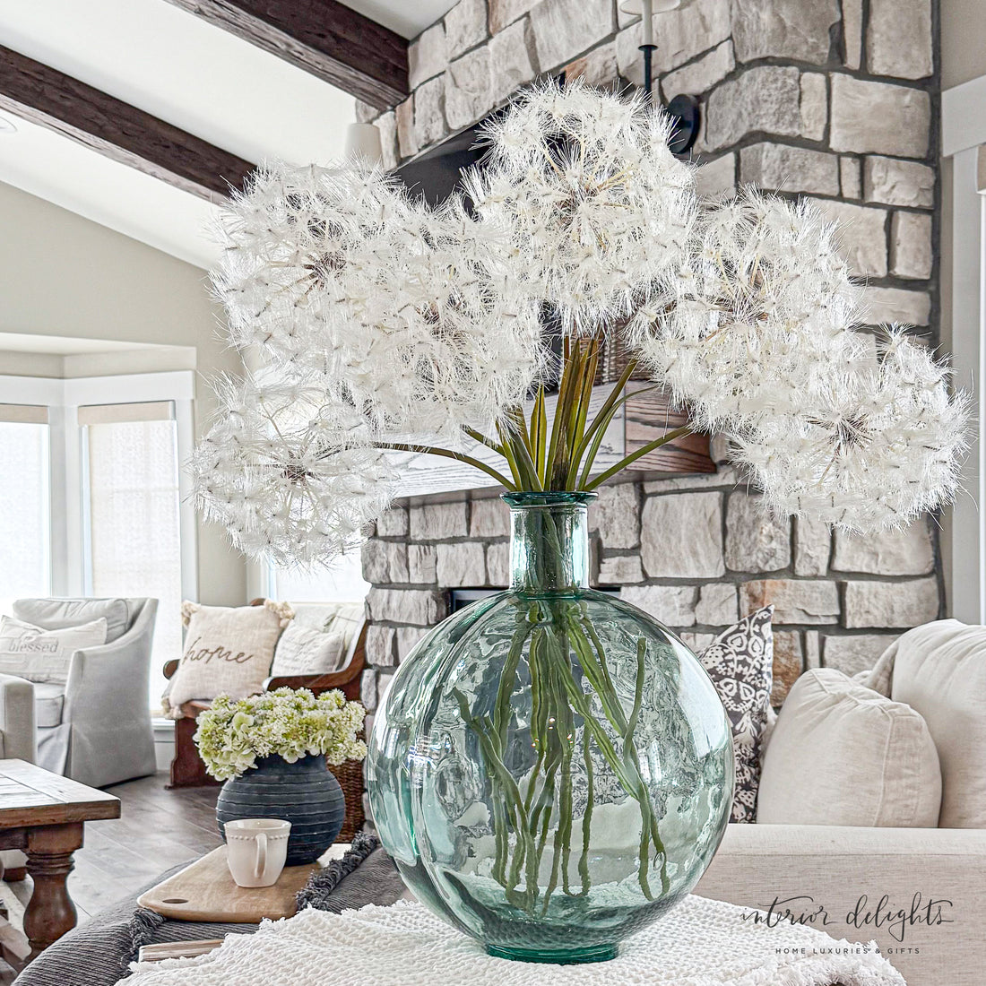 40" Dandelions - Realistic dandelion pouf with 40" stem, available in sets of 3, 6, or 12.