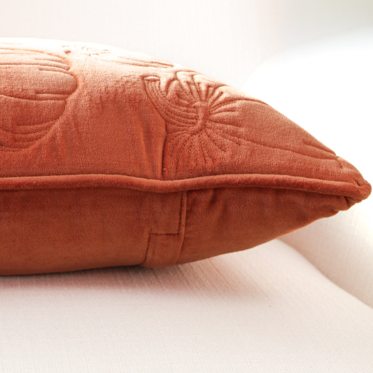Orange Stitched Pumpkin Pillow