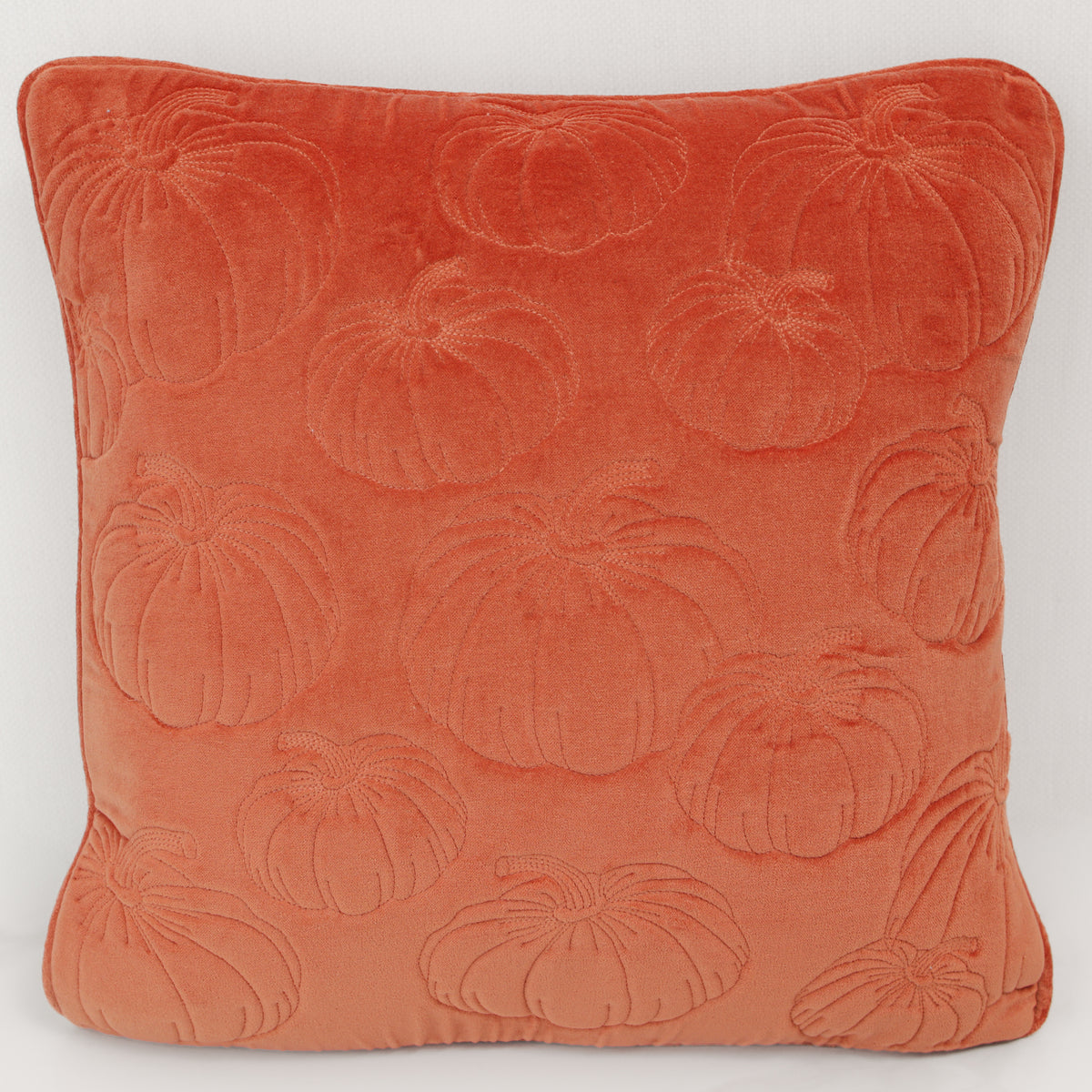 Orange Stitched Pumpkin Pillow