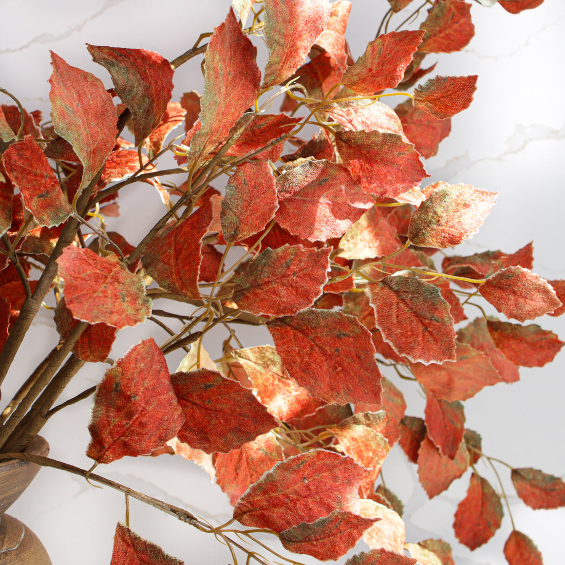 35" Autumn Leaves Stem, Rust