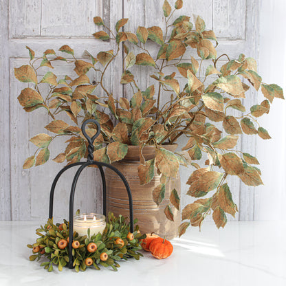 35" Autumn Leaves Stem, Gold