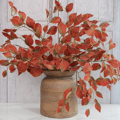 35" Autumn Leaves Stem, Rust
