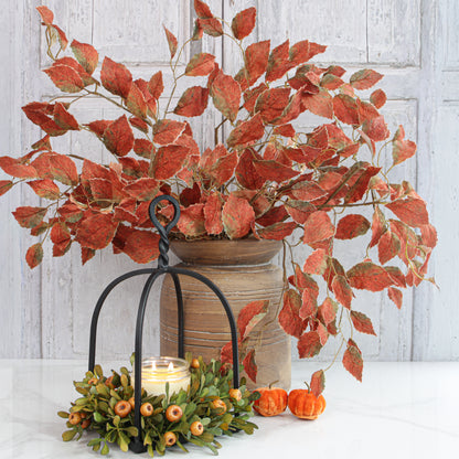 35" Autumn Leaves Stem, Rust