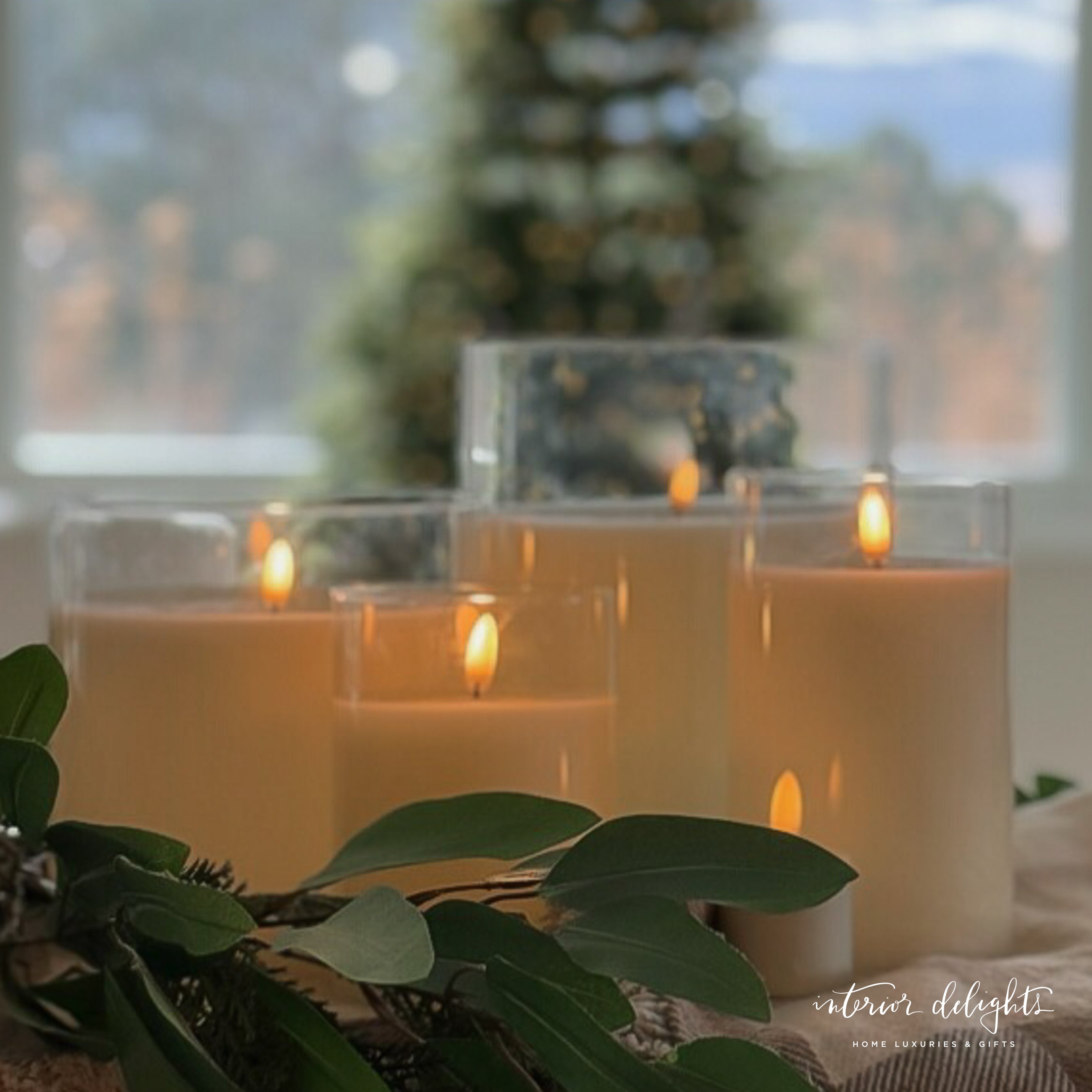 6&quot; x 3.5&quot; Ivory Flameless Candle. - Interior Delights