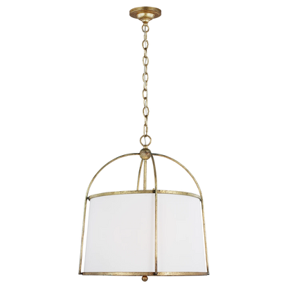 Jen - Antique Gold Chandelier with Linen Shade