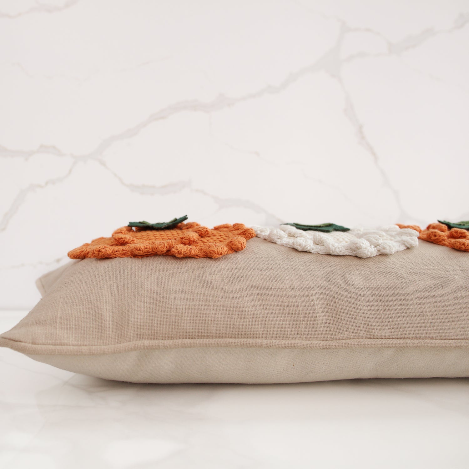 Long Lumbar Pumpkin Knit Pillow