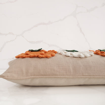 Long Lumbar Pumpkin Knit Pillow