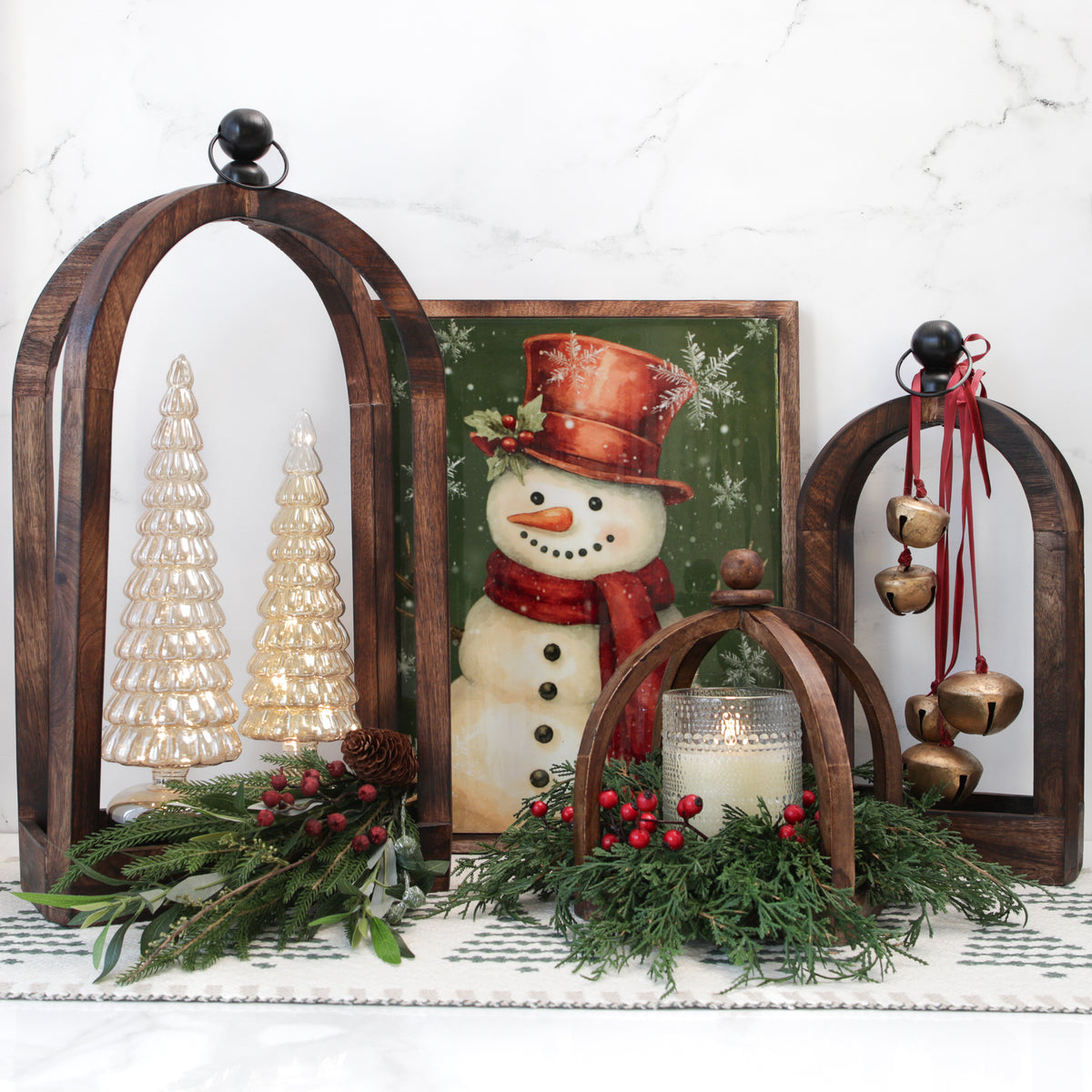 Cranberry Snowman Enamel Sign