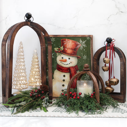 Cranberry Snowman Enamel Sign