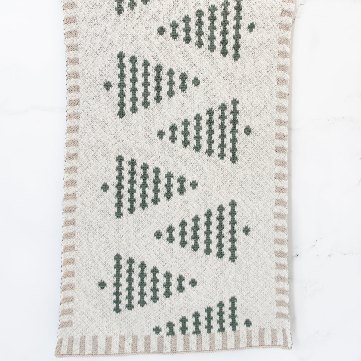 Cream Knit Tree Table Runner