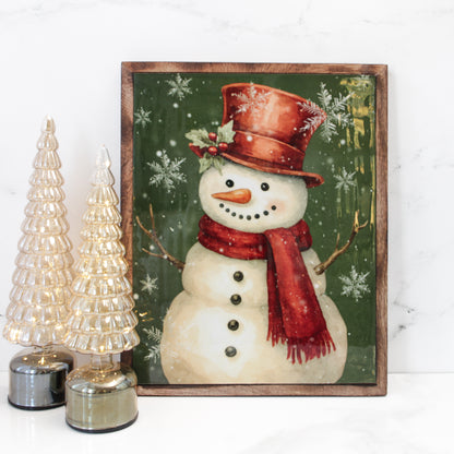 Cranberry Snowman Enamel Sign