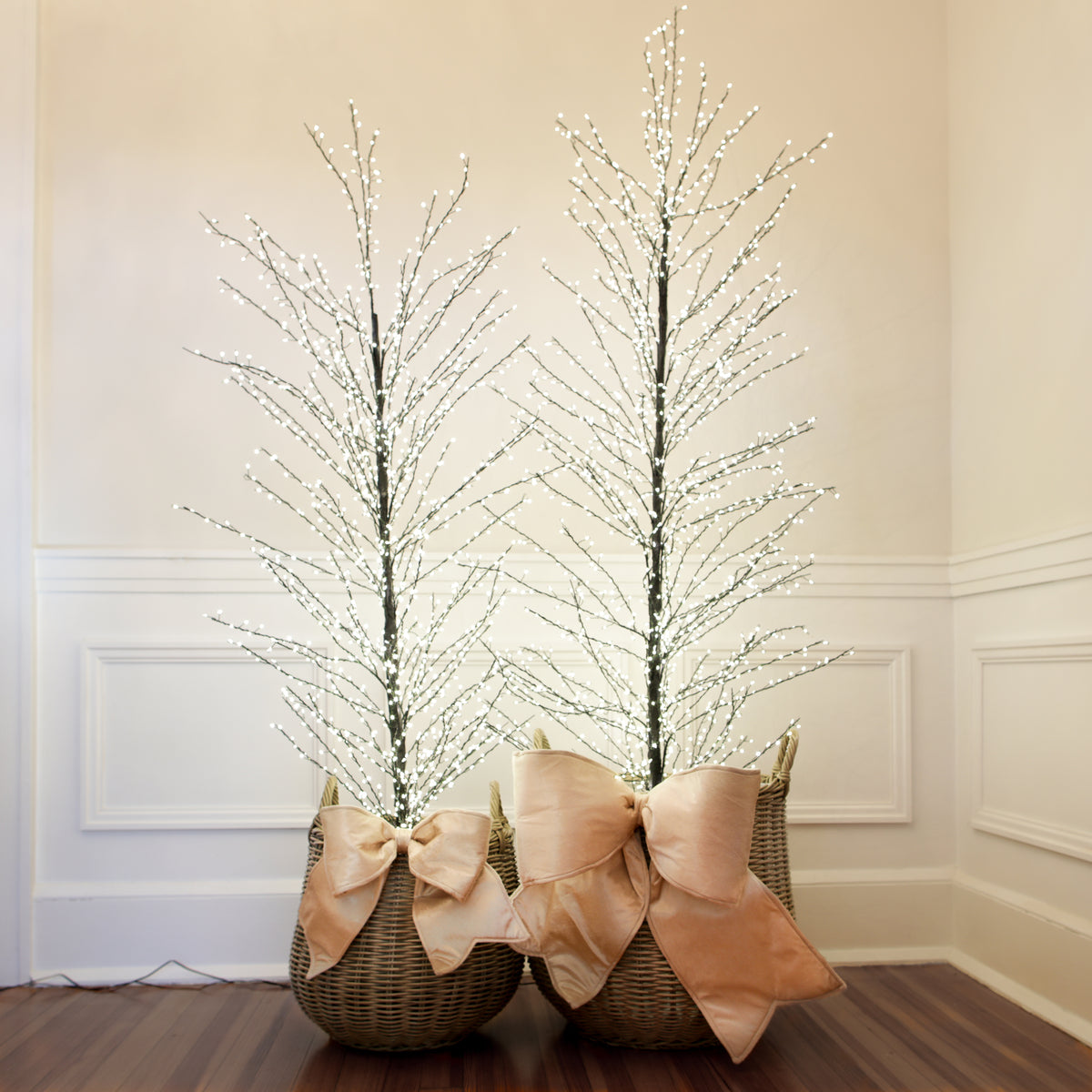 Sparkle Tree &amp; Willow Basket Bundle with Velvet Bows