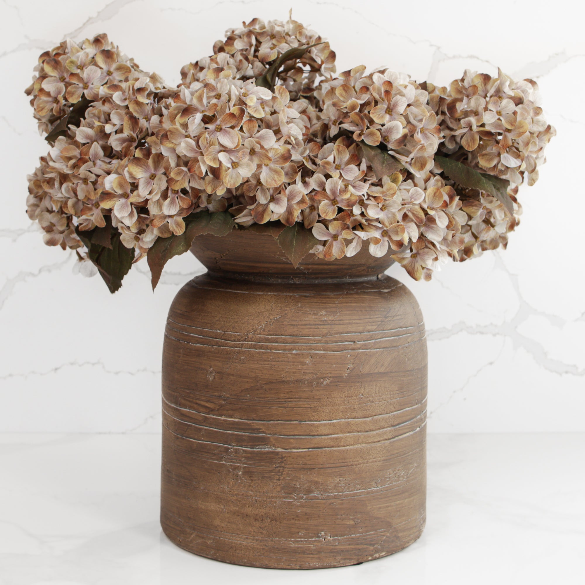 16" Autumn Hydrangea Bush, Brown
